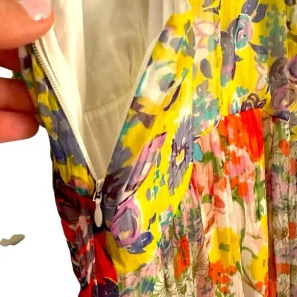 Anthropologie | Women's Multicolor Malibu Floral Maxi Dress Size 12 - Picture 10 of 15